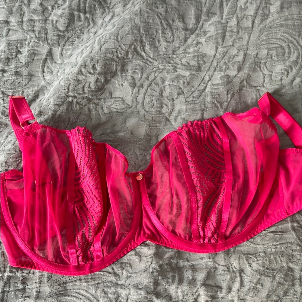 Elegant Pink Lace Bra